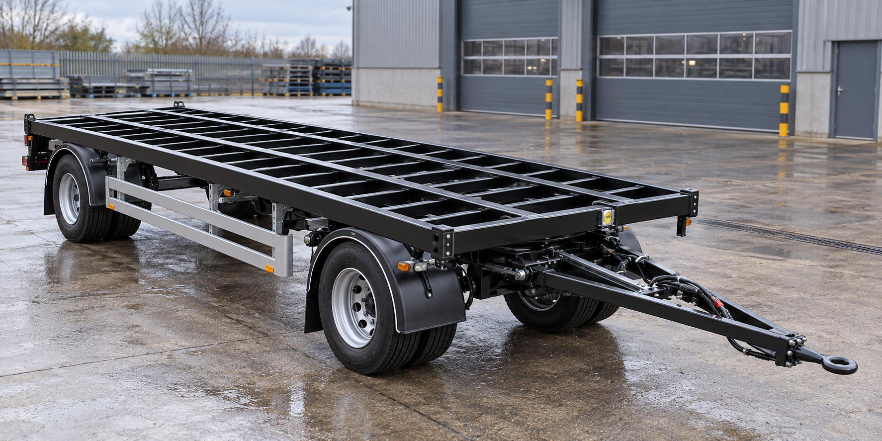 Alura two-axle bare drawbar trailer chassis for box body installation