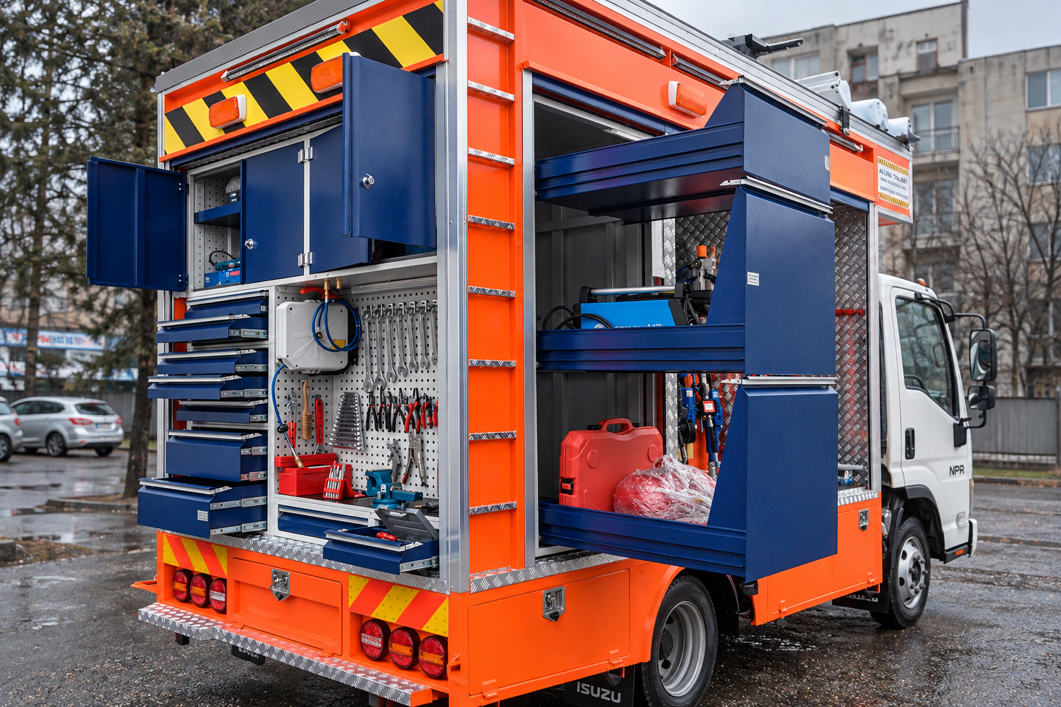 Alura Trailer Isuzu NMR71E mobile workshop delivered to Saudi Arabia