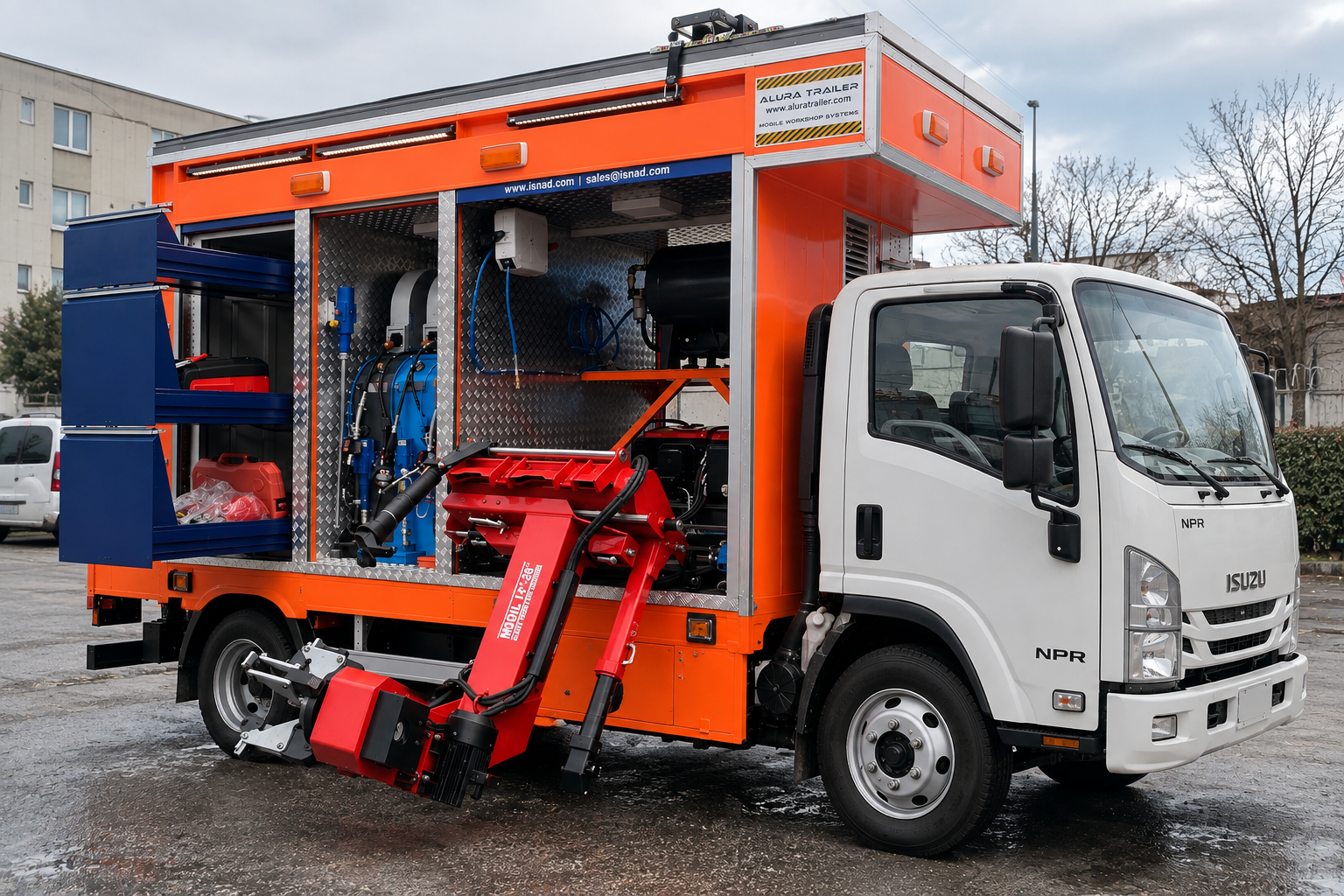 Isuzu NMR71E mobile workshop for Saudi Arabia